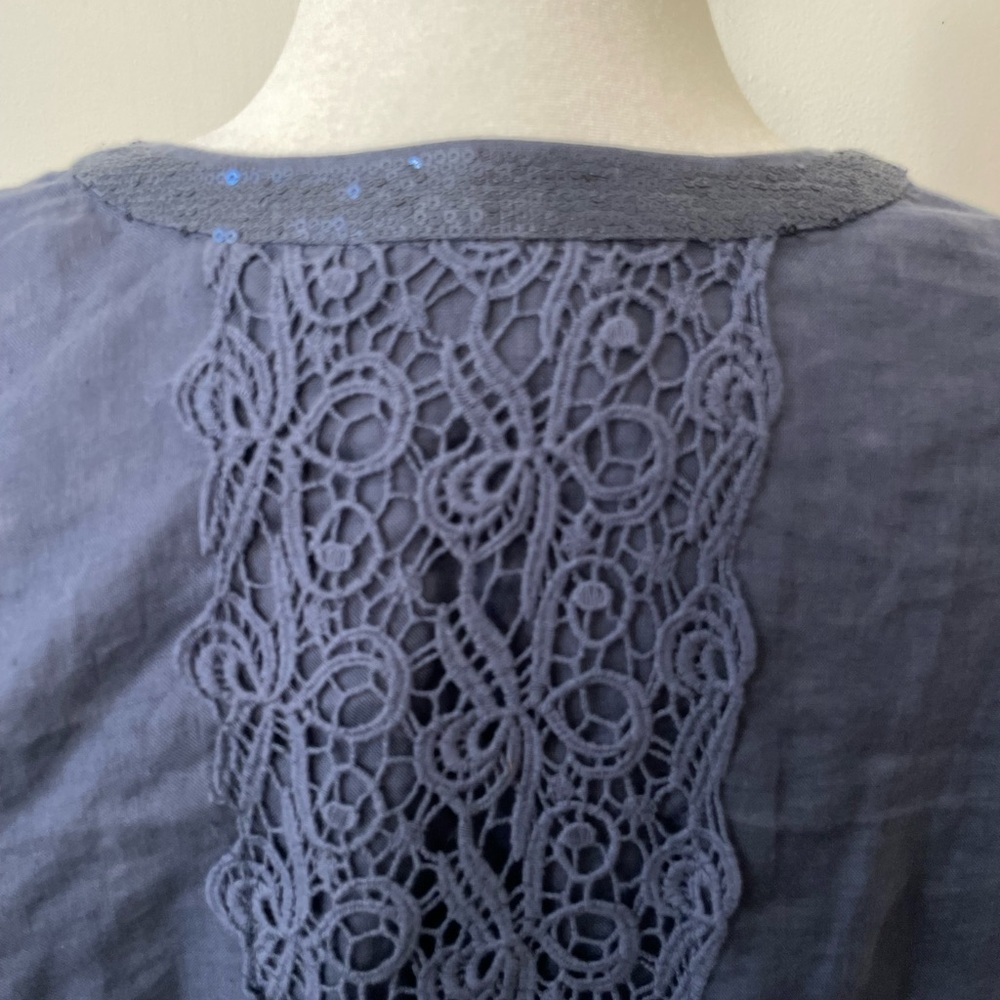 Chico's Midnight Blue Button-Down Shirt - Picture 8 of 14